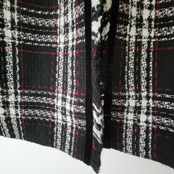 Tahari ASL Woven Jacket Black Red White Plaid Heavy 22W - Picture 2 of 7